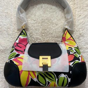 Michael Kors Collection Bancroft Medium Floral Calf Leather Shoulder Bag